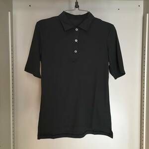 # unused tag attaching MIZUNO Mizuno solar cut shirt lady's M size short sleeves . minute sleeve polo-shirt black black #