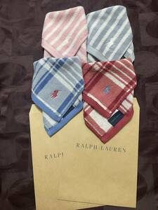  новый товар * Ralph Lauren носовой платок полотенце 4 шт. комплект полотенце для рук маленький подарок джентльмен женский покупка пакет 2 листов имеется 