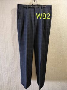 スラックス メンズ 濃紺ストライプ柄 W82cm