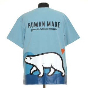 ●487786 HUMAN MADE ヒューマンメイド NIGO ●Tシャツ 半袖 23SS Polar Bear Graphic Tee サイズM 2023SS メンズ 日本製 ブルー プリント