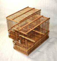 14◆初荷です ◆古い鳥籠 2点 手作り 竹製 木製 丁寧な作りです ◆メジロ 鳥かご ペット用品 未使用 長期保管品_画像1