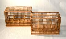 14◆初荷です ◆古い鳥籠 2点 手作り 竹製 木製 丁寧な作りです ◆メジロ 鳥かご ペット用品 未使用 長期保管品_画像5