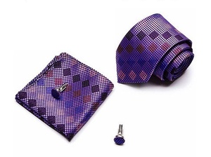  pocket square & cuffs attaching. silk necktie set SC-30
