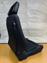 59.60.レカロ RECARO 2脚セット LX-L 黒フェイクレザー張り替え 張替え 張替 ブラックシングルステッチ 片側ダイヤル_画像9