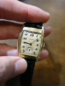 ELGIN antique watch clock beautiful goods 14K hand winding 