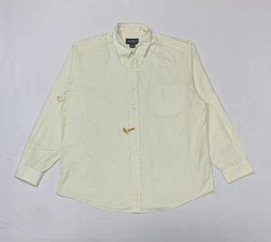 Eddie Bauer エディバウアー // 長袖 チェック柄 ボタンダウン シャツ (白×イエロー系) サイズ XL