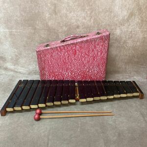  old Eterna folding xylophone xylophone wooden musical instruments retro case attaching chopsticks attaching . present condition goods rust pain percussion instruments 