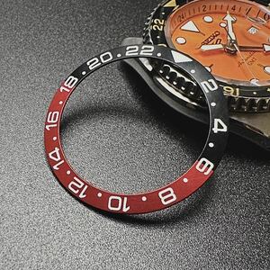 SEIKO 4R34-00A0 SBSC001 SSK001 等用 アルミ スロープ インナー ベゼル 社外 部品 セイコー MOD カスタム コーク GMT マスター 黒 赤 SBSC