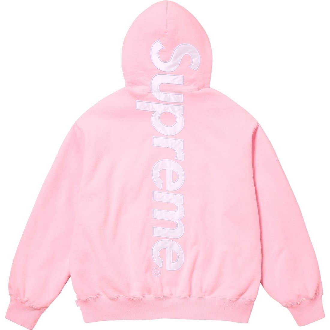 Supreme Satin Applique Hooded Sweatshirt Light Pink Small ピンク S