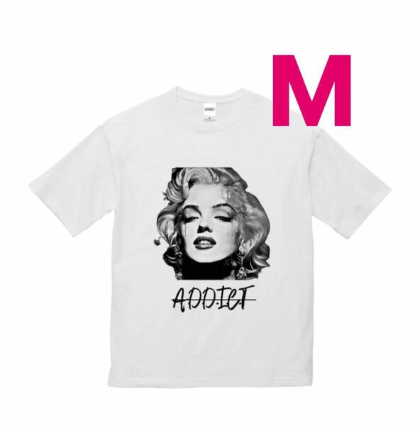 Marilyn Monroe Graphic Tee Monochrome White Mサイズ アディクト　ADDICT