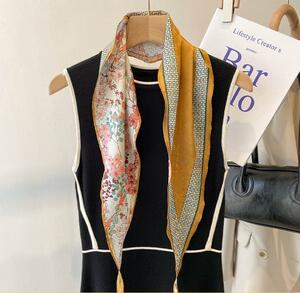 [R-11] new goods .. shape scarf lady's stole silk manner to coil person neck origin stylish decoration scarf ( both sides unusual pattern )