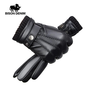  men's genuine article sheep skin gloves gloves full finger touch screen winter warm business 