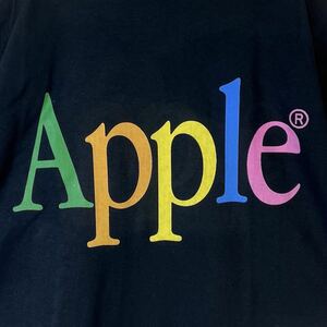 アップル Mac APPLE ロンTシャツ 企業 黒 ブラック 大判 デカロゴ 90s USA製 野村訓市