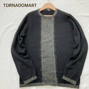 トルネードマート TORNADOMART ニット セーター トップス アクリル ウール モヘア モヘヤ メンズ フリーサイズ 黒 ブラック
