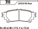 ACRE アクレ ブレーキパッド PC3200 リア用 レクサス RX350 GGL16W H21.1～H27.10 4WD 3.5L エアサス_画像2