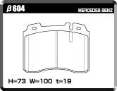 ACRE アクレ ブレーキパッド フォーミュラ800C フロント用 190クラス (W201) 190E エボリューション S60～H5.10 16バルブ FR 2.5L_画像2