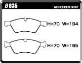 ACRE アクレ ブレーキパッド PC3200 前後セット Rクラス (W251) Ｒ500 4マチック 251075 H18.3～H19.10 4WD 5.0L_画像2