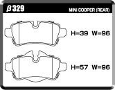 ACRE アクレ ブレーキパッド PC2600 前後セット R57 クーパー コンバーチブル RF16 H20.10～H28.8 FF 1.6L_画像3