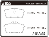 ACRE アクレ ブレーキパッド レーシングプロ リア用 GLクラス (X166) GL550 4マチック 166873 H25.4～H28.4 4WD 4.7L_画像2
