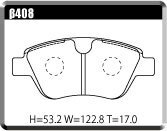 ACRE アクレ ブレーキパッド PC2600 前後セット 500C (チンクェチェント シー) ABA-31214 H21.7～ 16バルブ FF 1.4L_画像2