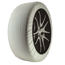 ISSE イッセ スノーソックス スーパーモデル タイヤサイズ255/40R17に対応 高品質タイプ ホワイト (サイズ62/2個入り) 布製タイヤチェーン_画像1