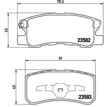 brembo ブレンボ ブラックブレーキパッド リア用 ジープ コンパス MK49 H24.3～ FF 2.0L ABS付 リア:302mmディスク車_画像3