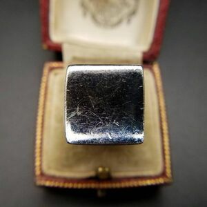  square cut 925 silver Vintage ring silver ring engraving sig net Vintage 