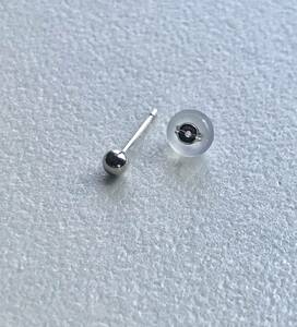  platinum earrings circle sphere earrings 3mm one-side ear platinum earrings free shipping pt900