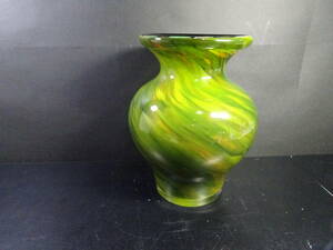 KAMEI GLASS OSAKA カメイガラス 手づくりガラス 工芸品 花器 花瓶 生花 アンティーク レトロ 外箱なし
