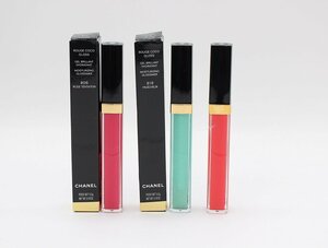 Chanel Rouge Coco Gloss 3 Set 806 /818 /738 Lip Gross Chanel использовал товары Z23-2368-124 Z_B