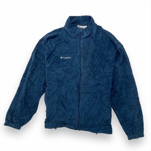 コロンビア アウター ネイビー Columbia 古着 メンズ XXL 起毛 モックネック フルジップ ファスナー付きポケット