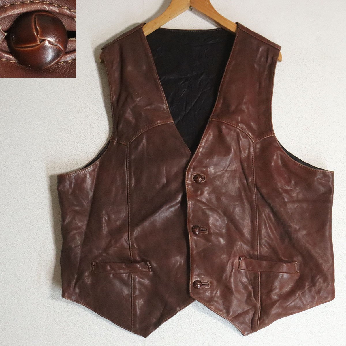 2023年最新】ヤフオク! -ビンテージ レザー ベストの中古品・新品・未