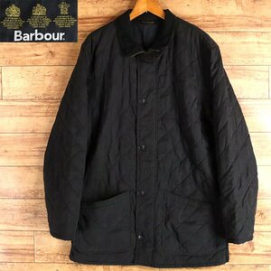 $1T/R10.3-5　Barbour　バブアー　襟コーデュロイ　キルティングジャケット　Sサイズ　メンズ　ジャンパー　ブルゾン