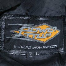 J2S/S6.21-3　POWER TRIP　レザーチャップス　本革　レザーパンツ　ライダース　革パンツ　革パンツ　バイカー　メンズ　L　ブラック_画像8