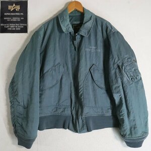 K4S/s4.8-2　ALPHA　アルファ　CWU-45/P (N)　フライトジャケット　ナイロン　ジャンパー　ブルゾン　ミリタリー　XL　シルバーグレー