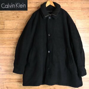 A11S/S7.6-5　Calvin Klein　カルバンクライン　ウールカシミヤ　ステンカラーコート　二重襟　メンズ　アウター　5X　ビッグサイズ