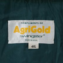 B11S/R8.10-1　USA製　Swingster Agrigold　ジップアップジャケット　ブルゾン　ジャンパー　刺繍　メンズ　アウター　4XL　グリーン系_画像7