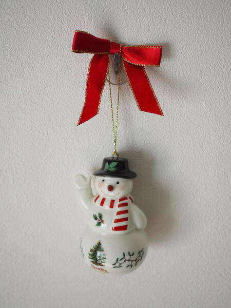 【Spode】クリスマス ツリー オーナメント 雪だるま 陶器製 スポード ハンドクラフト Handcrafted Snowman Christmas Ornament