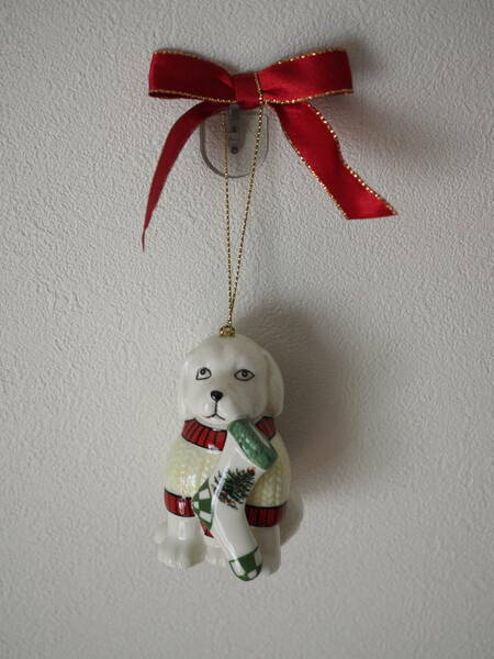 【Spode】クリスマス ツリー オーナメント 犬 靴下 セーター 陶器製 スポード ハンドクラフト Handcrafted Dog Christmas Ornament