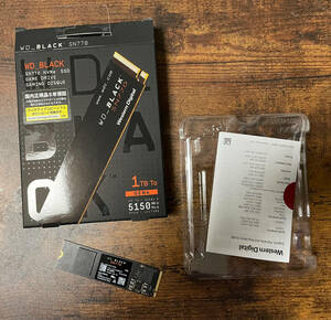  【未使用品・開封済み】WDS100T3X0E M.2 NVMe 内蔵SSD／1TB／PCIe Gen4x4 ／WD BLACK SN770 NVMe SSD／国内保証2027年8月まで