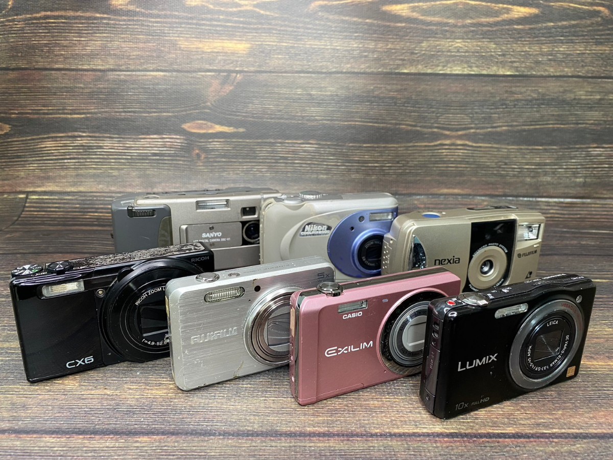 動作品 パナソニック Panasonic LUMIX DMC-FX77 ルミックス 青 ブルー