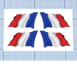 ★★ フランス小国旗ステッカー ★★ 左右約5cm×4枚組
