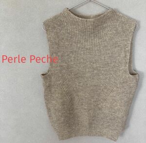 Perle Peche ペルルペッシュ ウールニットペスト 生成り ベージュ