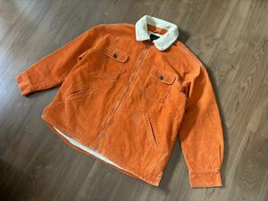 80s J.crew 旧タグ コーデュロイ ボアジャケット XL オレンジ OLD ☆ 90s levis Wrangler gap バナナリパブリック ビンテージ tシャツ