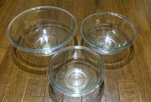 ★IWAKI イワキ★PYREX パイレックス★耐熱ガラス★ボウル★3点 セット★