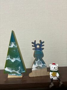 レジンアート　海　クリスマス　飾り　オブジェ　サンタクロース　トナカイ　クリスマスツリー