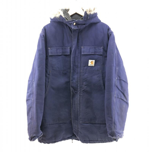 【中古】Carhartt フード付き トラディショナルコート(タグ欠品) ネイビー　カーハート[240024430069]