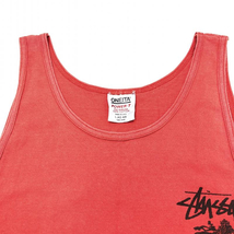 【中古】STUSSY 80～90s ONETIAボディ ラスタライオン タンクトップ L レッド　ステューシー[240024432507]_画像7