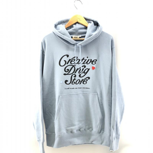 【中古】CREATIVE DRUG STORE×VERDY HOODIE サイズL ブルー　クリエイティブドラッグストア×ヴェルディ[240024437607]