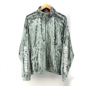 【中古】Supreme 23fw Crushed Velvet Track Jacket オリーブ サイズM　シュプリーム[240024437003]